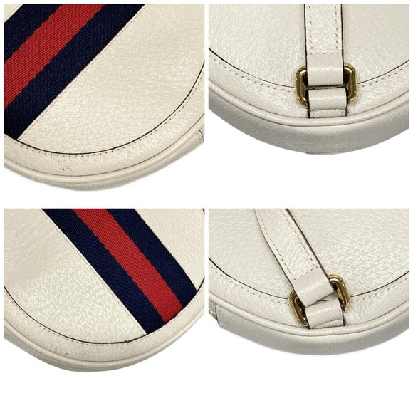 Auth GUCCI Ophidia GG Mini Backpack 598661 White Navy Red Leather Backpack - Picture 16 of 16